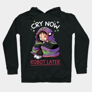 Cry Now, Robot Later // Shinji Ikari, Evangelion, Anime Hoodie